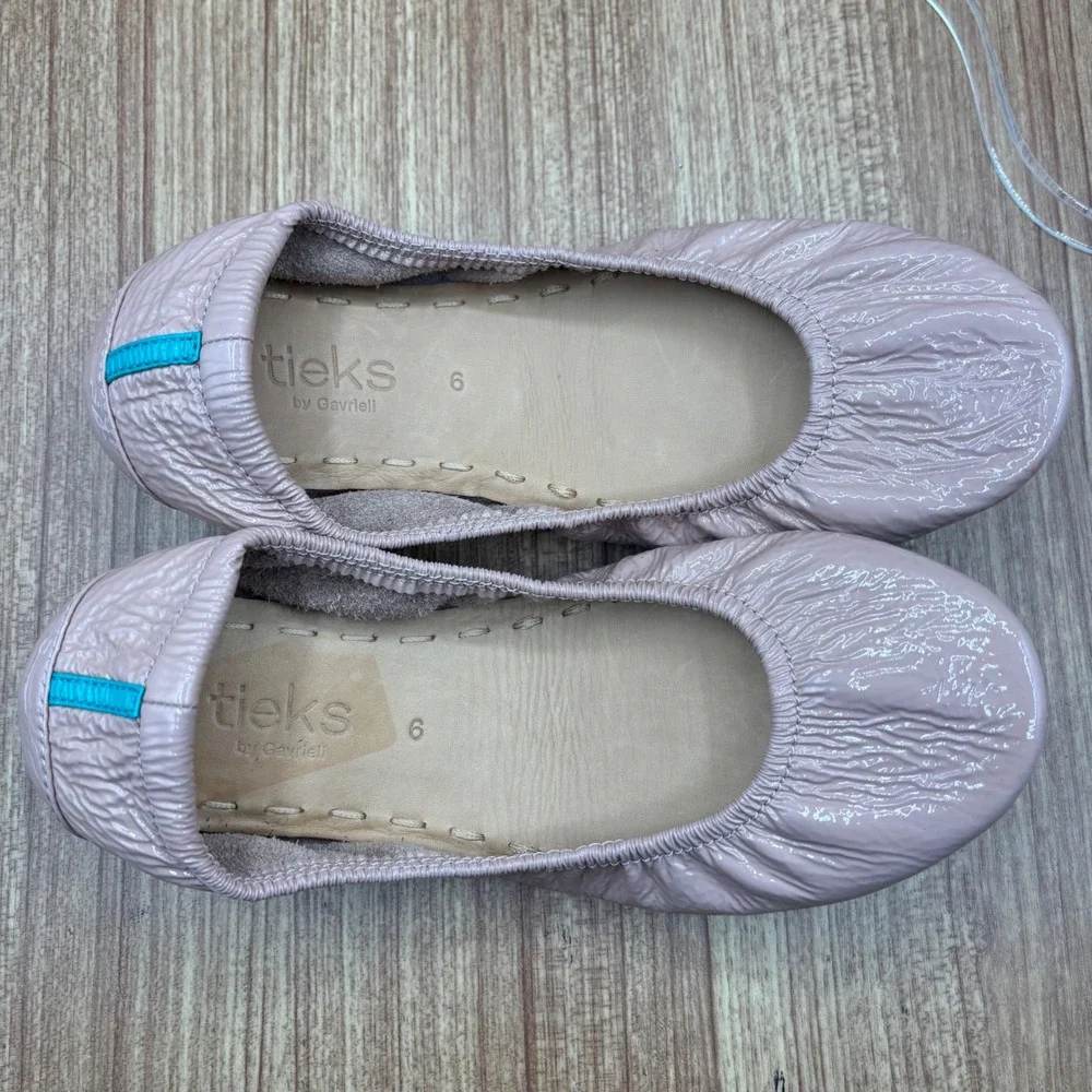 Tieks Ballet Flats Women Blush Pink Patent Size 6 Leather Foldable Gavrieli